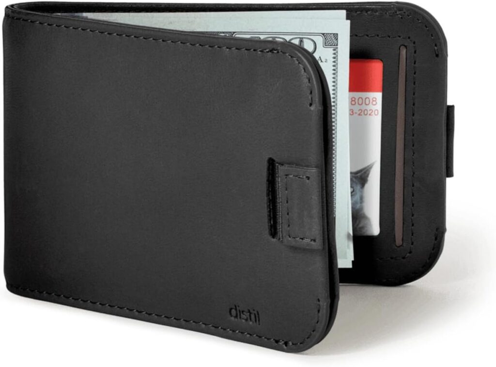 Distil Union Wally bifold slim leather wallet with elastic card storage