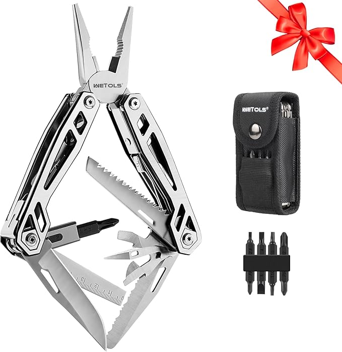Pocket multitool pliers with screwdriver knife and compact everyday carry tool