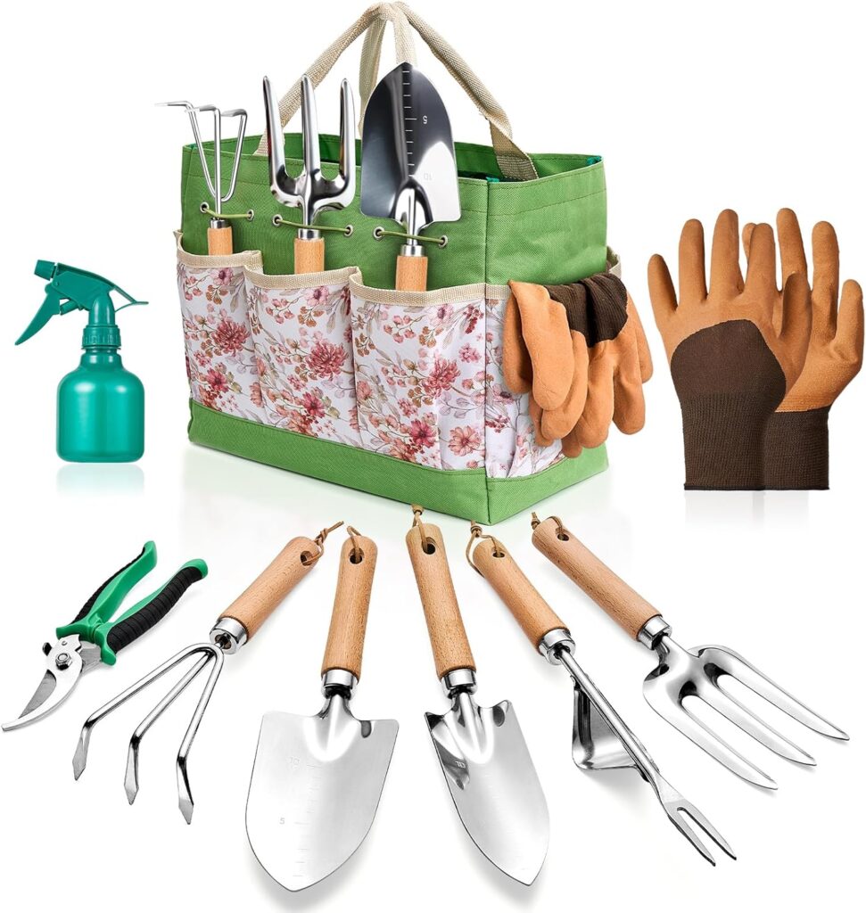 9 piece gardening tool set for beginners